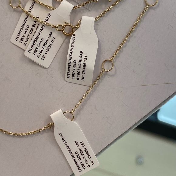 10KT Yellow Gold Choker W/ 0.10ct Black Diamond - Picture 2 of 2